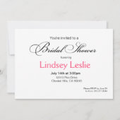 ETHNISCHES BRAUT Brautparty | fuschia Einladung (Rückseite)