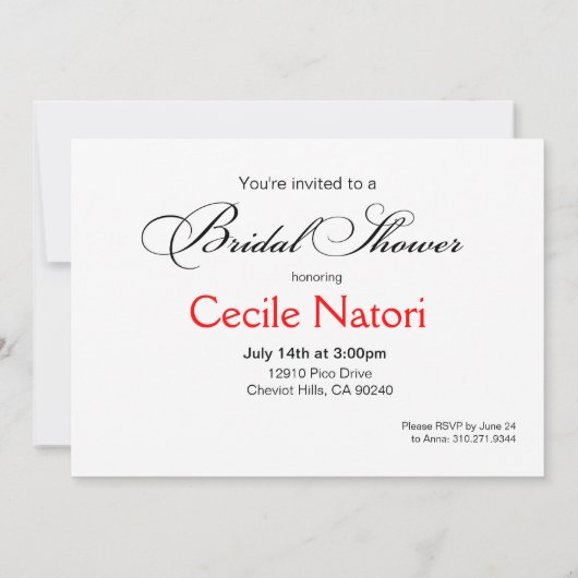 ETHNISCHES Brautparty| rot II Einladung (Rückseite)