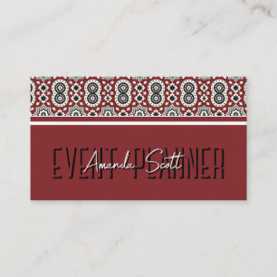 Ethnisches Burgunder Sindhi Ajrak Stammesmuster  Visitenkarte
