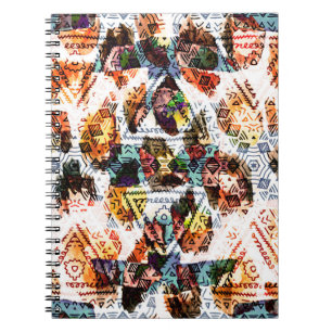 Ethnisches Design. Strickfarbenes, nahtloses Muste Notizblock