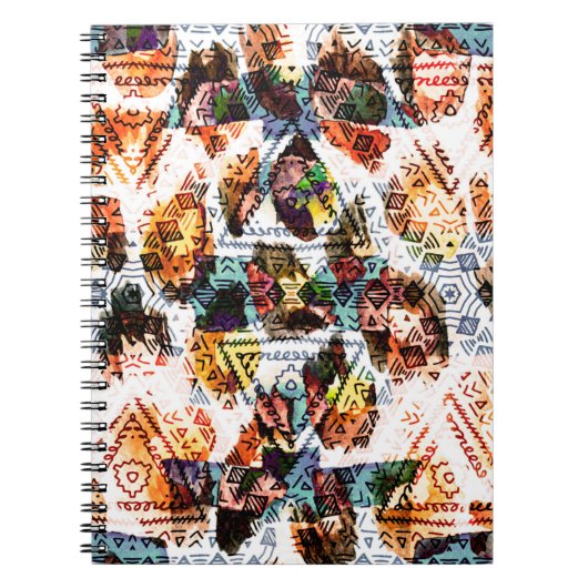 Ethnisches Design. Strickfarbenes, nahtloses Muste Notizblock (Vorderseite)