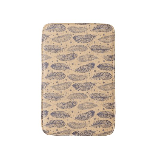 Ethnisches Feder-Kontur-Muster Badematte (Vorderseite Vertikal)