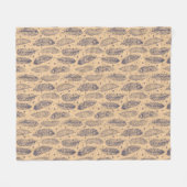 Ethnisches Feder-Kontur-Muster Fleecedecke (Vorderseite (Horizontal))
