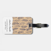 Ethnisches Feder-Kontur-Muster Gepäckanhänger (Rückseite horizontal)