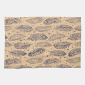Ethnisches Feder-Kontur-Muster Handtuch (Horizontal)