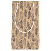 Ethnisches Feder-Kontur-Muster Kleine Geschenktüte (Vorderseite)