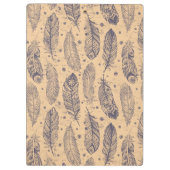 Ethnisches Feder-Kontur-Muster Klemmbrett (Rückseite)