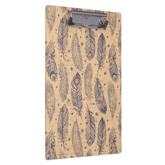 Ethnisches Feder-Kontur-Muster Klemmbrett (Rechts)