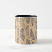 Ethnisches Feder-Kontur-Muster Tasse (Zentrum)