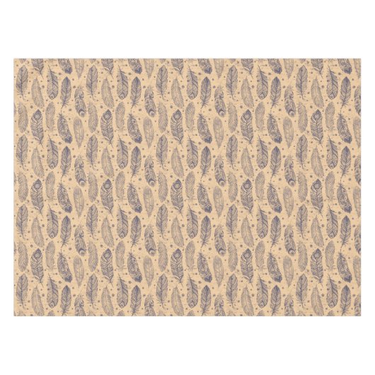 Ethnisches Feder-Kontur-Muster Tischdecke (Vorderseite (Horizontal))