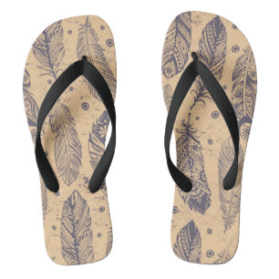 Ethnisches Federumrissmuster Badesandalen