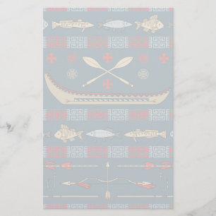 Ethnisches Fischen-Muster Briefpapier