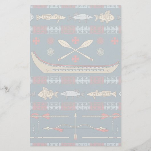 Ethnisches Fischen-Muster Briefpapier (Vorderseite)