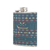 Ethnisches Fischen-Muster Flachmann (Links)