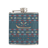 Ethnisches Fischen-Muster Flachmann (Vorderseite)