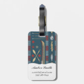 Ethnisches Fischen-Muster Gepäckanhänger (Rückseite vertikal)