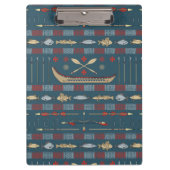 Ethnisches Fischen-Muster Klemmbrett (Vorderseite)