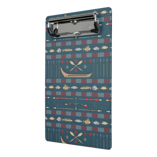 Ethnisches Fischen-Muster Mini Klemmbrett (Gewinkelt2)