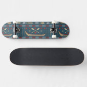 Ethnisches Fischen-Muster Skateboard (Horizontal)