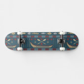 Ethnisches Fischen-Muster Skateboard (Horizontal)