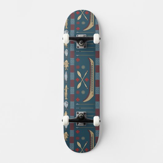 Ethnisches Fischen-Muster Skateboard (Vorderseite)