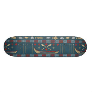 Ethnisches Fischen-Muster Skateboard