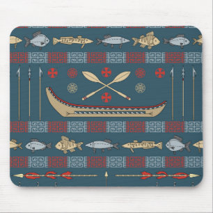 Ethnisches Fischereimuster Mousepad
