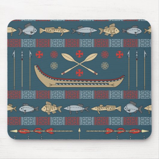 Ethnisches Fischereimuster Mousepad (Vorne)