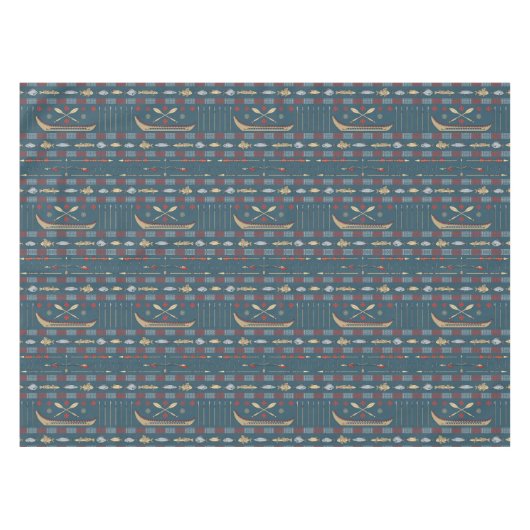 Ethnisches Fischfangmuster Tischdecke (Vorderseite (Horizontal))