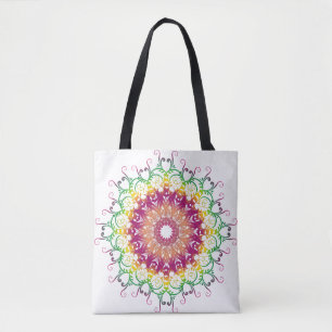 Ethnisches florac Mehrfarbenmandala. Tasche