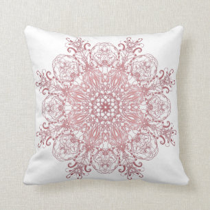 Ethnisches florales Korallen-Mandala. Kissen