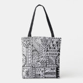 Ethnisches Gekritzel 2 Tasche (Rückseite)