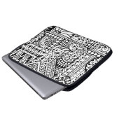 Ethnisches Gekritzel Laptopschutzhülle (Vorne Knopf)