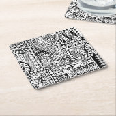 Ethnisches Gekritzel Rechteckiger Pappuntersetzer (angewinkelt)