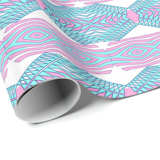 Ethnisches geometrisches Muster Geschenkpapier (Rolleneckpunkt)