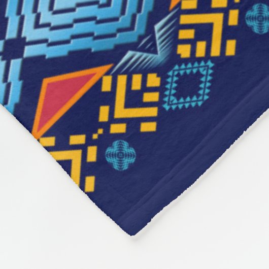 ethnisches geometrisches Muster. Monogramm. Name Fleecedecke (Ecke)