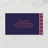 Ethnisches geometrisches Muster Visitenkarte (Rückseite)