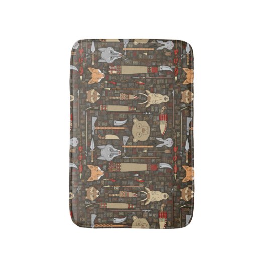 Ethnisches Jagd-Muster Badematte (Vorderseite Vertikal)