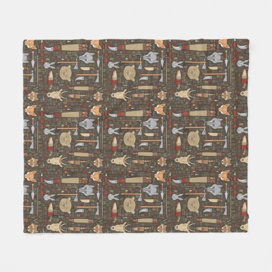 Ethnisches Jagd-Muster Fleecedecke (Vorderseite (Horizontal))