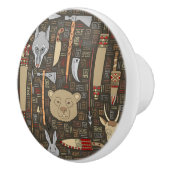 Ethnisches Jagd-Muster Keramikknauf (Rechts)