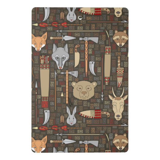 Ethnisches Jagd-Muster Mini Klemmbrett (Rückseite)