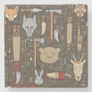 Ethnisches Jagd-Muster Steinuntersetzer