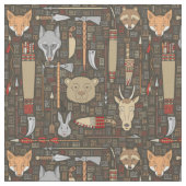 Ethnisches Jagd-Muster Stoff (Nahaufnahme)