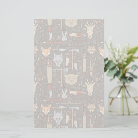 Ethnisches Jagdmuster Briefpapier (Stehend Vorderseite)
