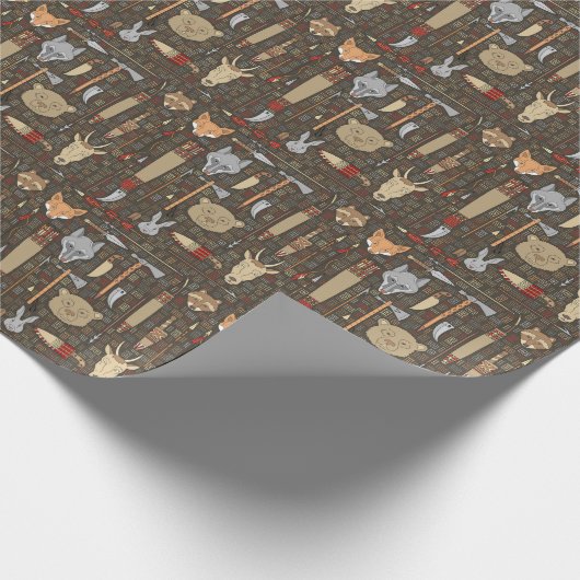 Ethnisches Jagdmuster Geschenkpapier (Ecke)