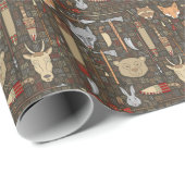 Ethnisches Jagdmuster Geschenkpapier (Rolleneckpunkt)