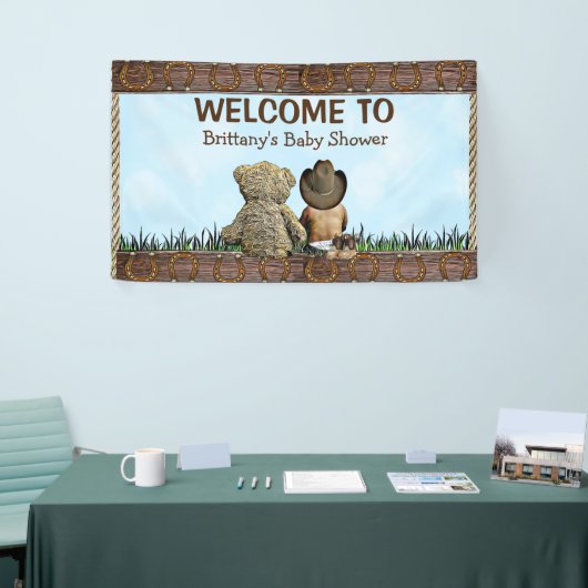 Ethnisches Land und Western Lil Cowboy Teddy Bear Banner (Messeveranstaltung)
