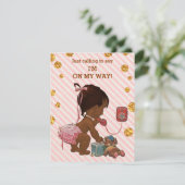 Ethnisches Mädchen am Telefon Stripes Einladung (Stehend Vorderseite)