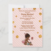 Ethnisches Mädchen am Telefon Stripes Einladung (Rückseite)