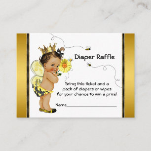 Ethnisches Mädchen-Bee-Windel-Raffle-Ticket Begleitkarte